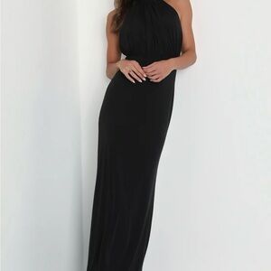 Elegant Black Halter Maxi Dress